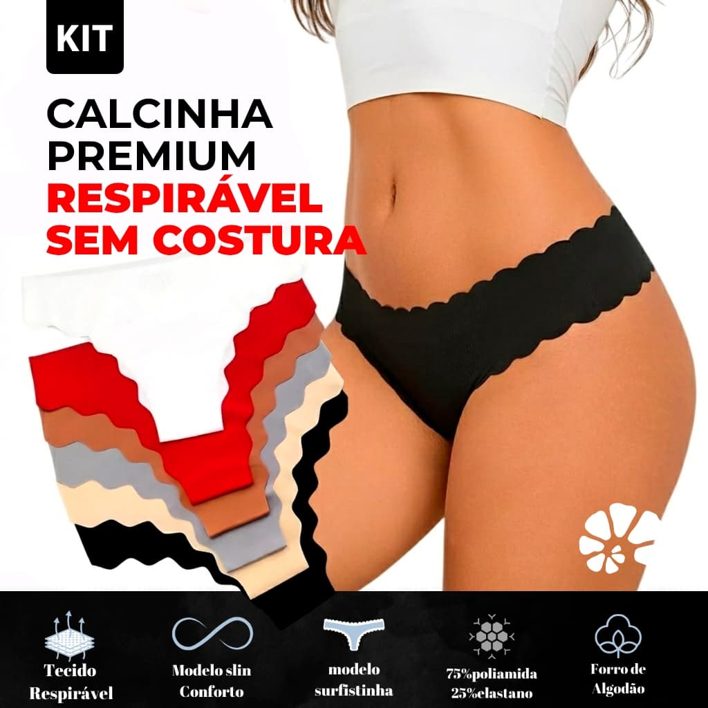 Kit Calcinhas Tanga Corte a Laser em Tecido Respirável — Não Marca na Roupa, Ideal para Vestidos e Calças