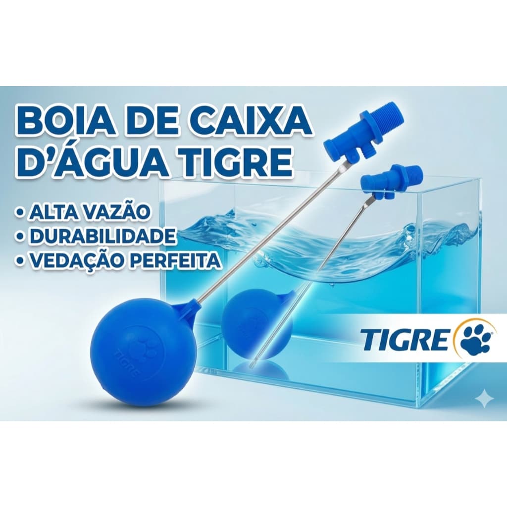 Boia 3/4 Para Caixa Dagua Haste Metal Tigre