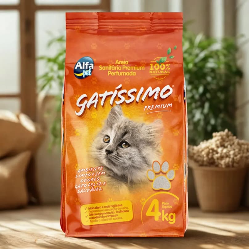 Areia Gatissimo Gato 4kg Higienica Premium Perfumada