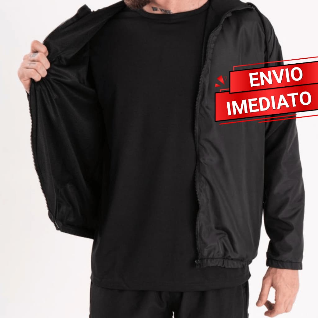 Corta Vento Masculino Preto Impermeável Chuva Inverno