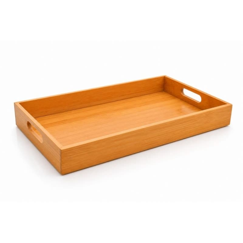 Bandeja de Bambu Retangula com Alças | Decoração  e Organização com a Bandeja Multiuso Premium