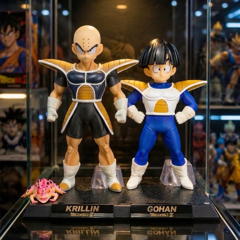 Action Figure Kuririn E Gohan 21Cm Com Armadura E 2 Cabeças Dragon Ball Z