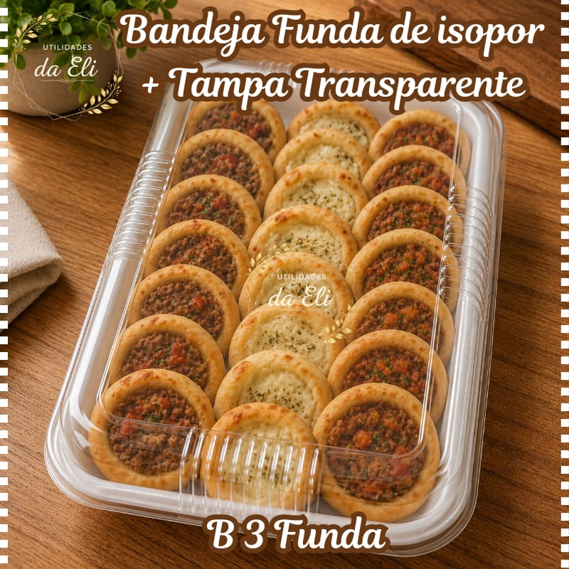 Bandeja de Isopor + Tampa B3 Funda kit 25 10 unidades