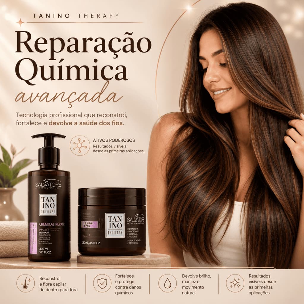Kit Reconstrução Química Salvatore Cabelos Danificados Quebradiços Porosos Recuperação Profissional