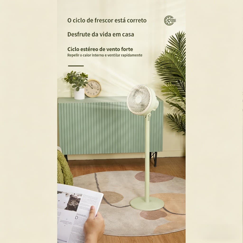Column/Floor/Table Fan With 5 Propellers And Sturdy Base Powerful Rotation Detachable