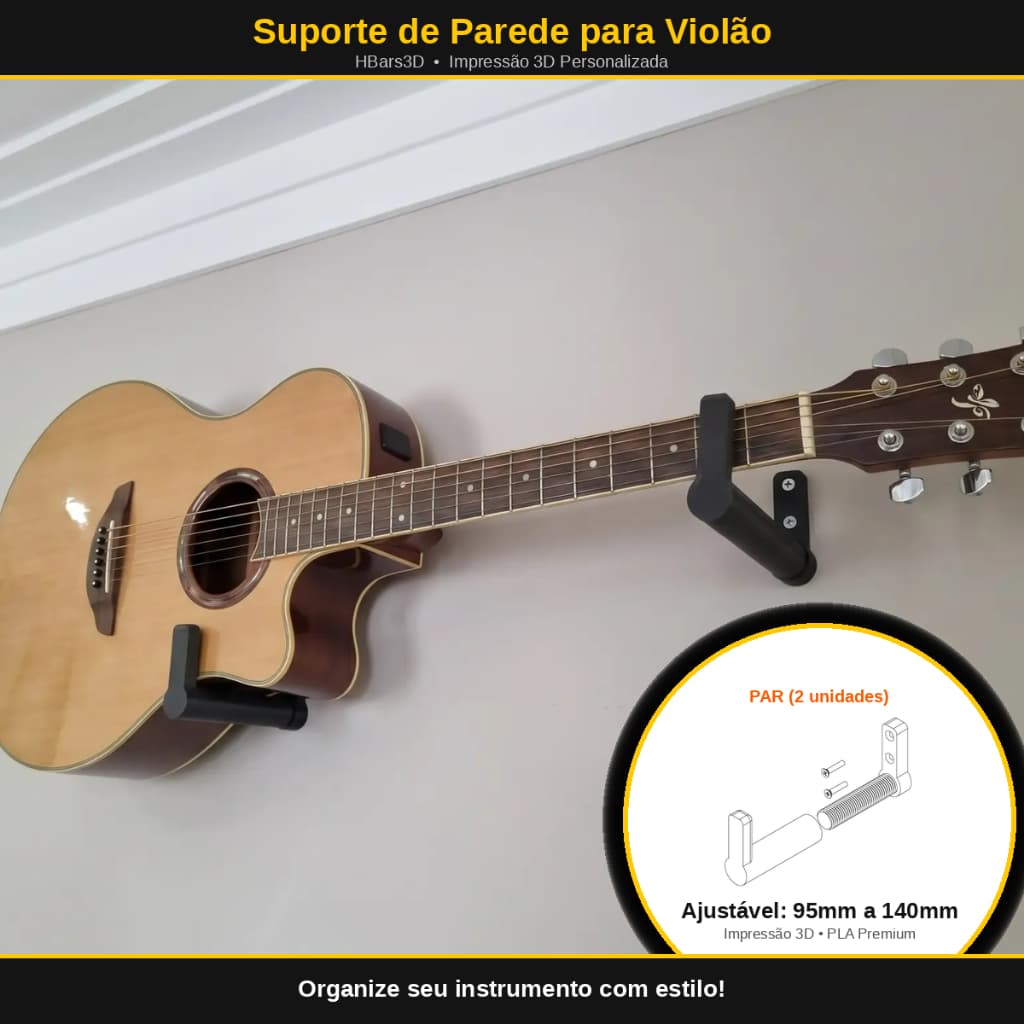 Suporte para Violão | Posição Horizontal | Ajustável