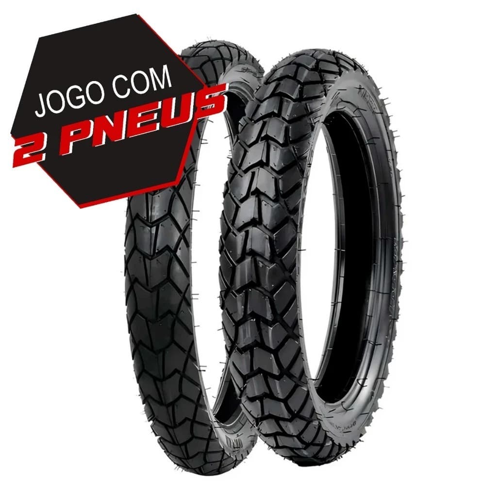 Par Pneu 120/90-17 + 90/90-21 Maggion Viper Falcon XT600 XT660 Sahara 350 XL XLX Uso Com Câmera Novo