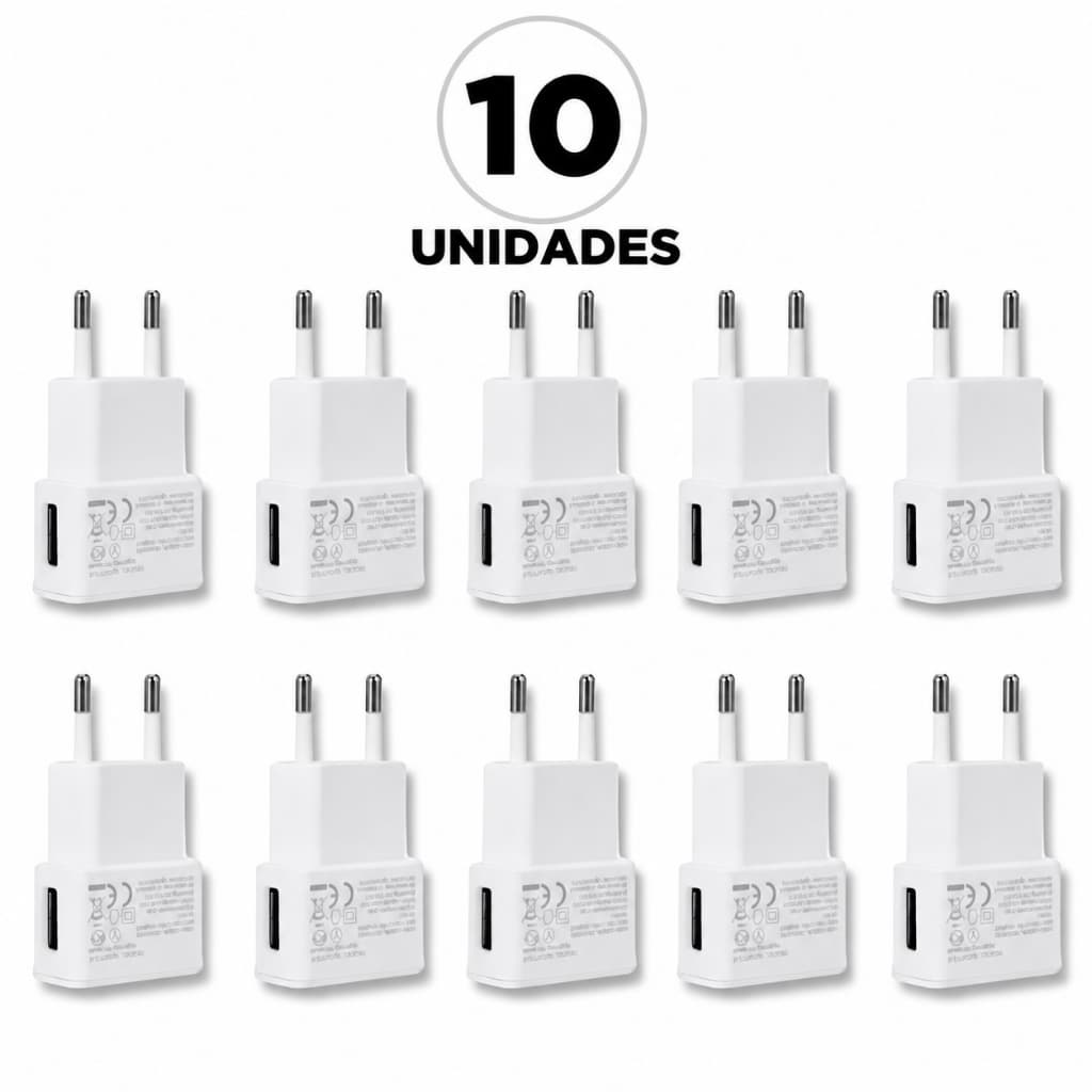 Kit 10/20 Carregadores USB 5V Universal Para Celular Bivolt Promoção