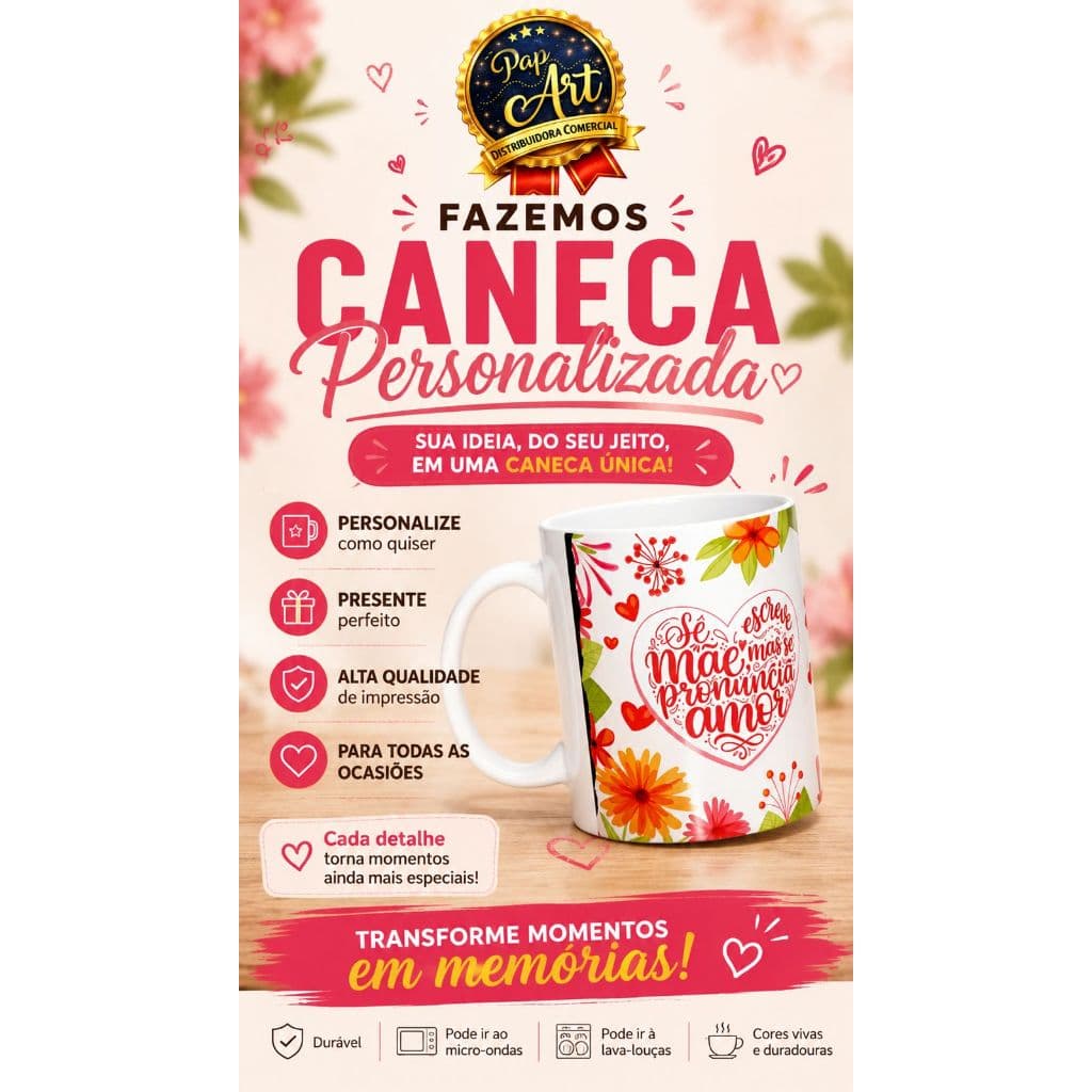 CANECA PERSONALIZADA COM SUA FOTO ,FRASE OU LOGO 300ML