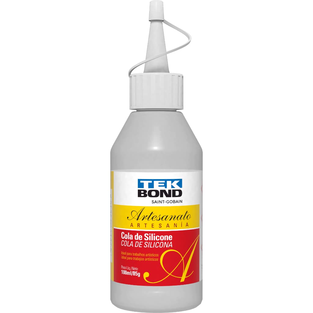 Cola de Silicone Tekbond Artesanato 100ml/85g Liquida Transparente (para EVA Isopor Feltro e outros)