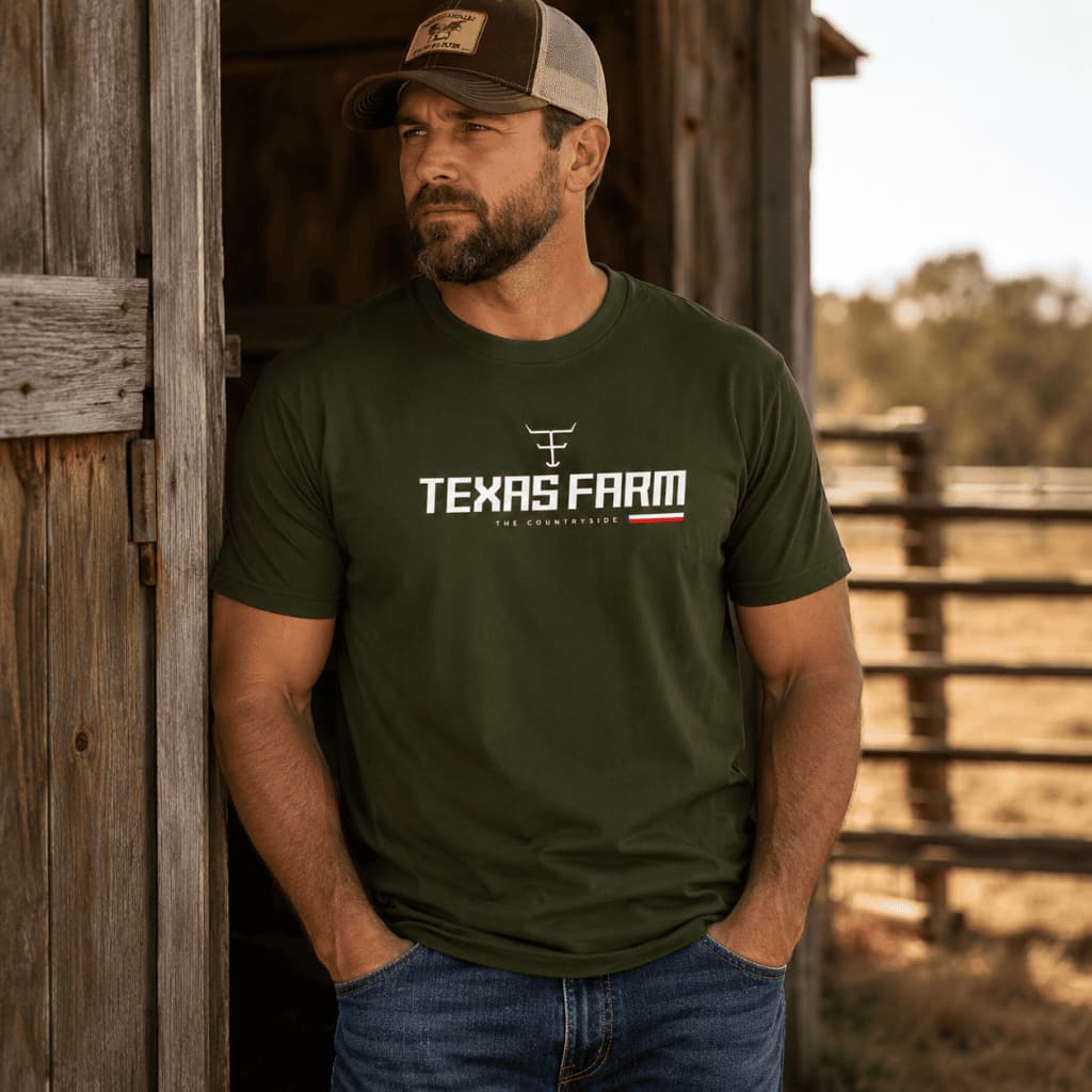 Camisa Texas Farm Estados Unidos Camiseta Country Moda Rodeio Unissex 100% Algodão Várias Cores