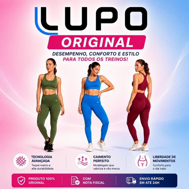 Calça Legging Lupo Feminina Raschel | Basic | Top Original Últimas Peças Plus Size