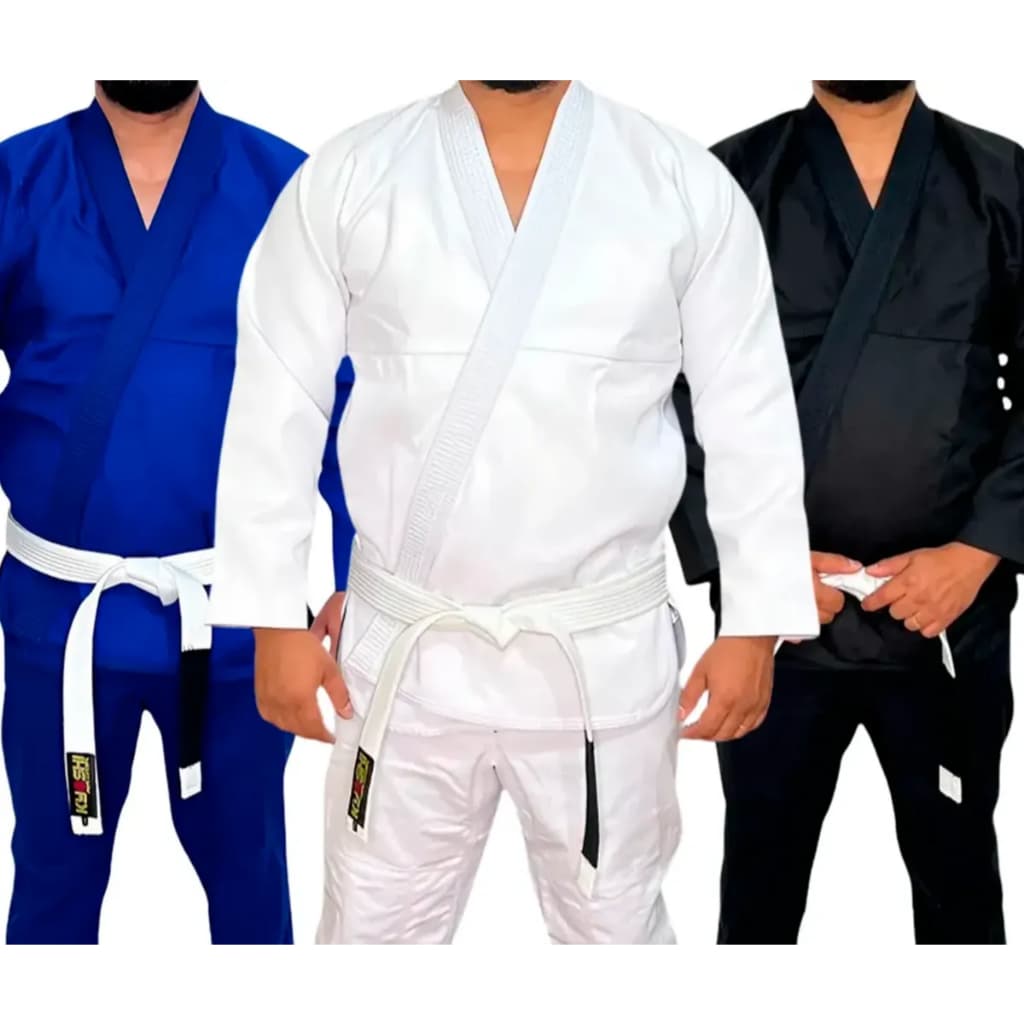 Kimono Jiu Jitsu Pro Master Trançado Reforçado Kyoshi Adulto - Preto A2