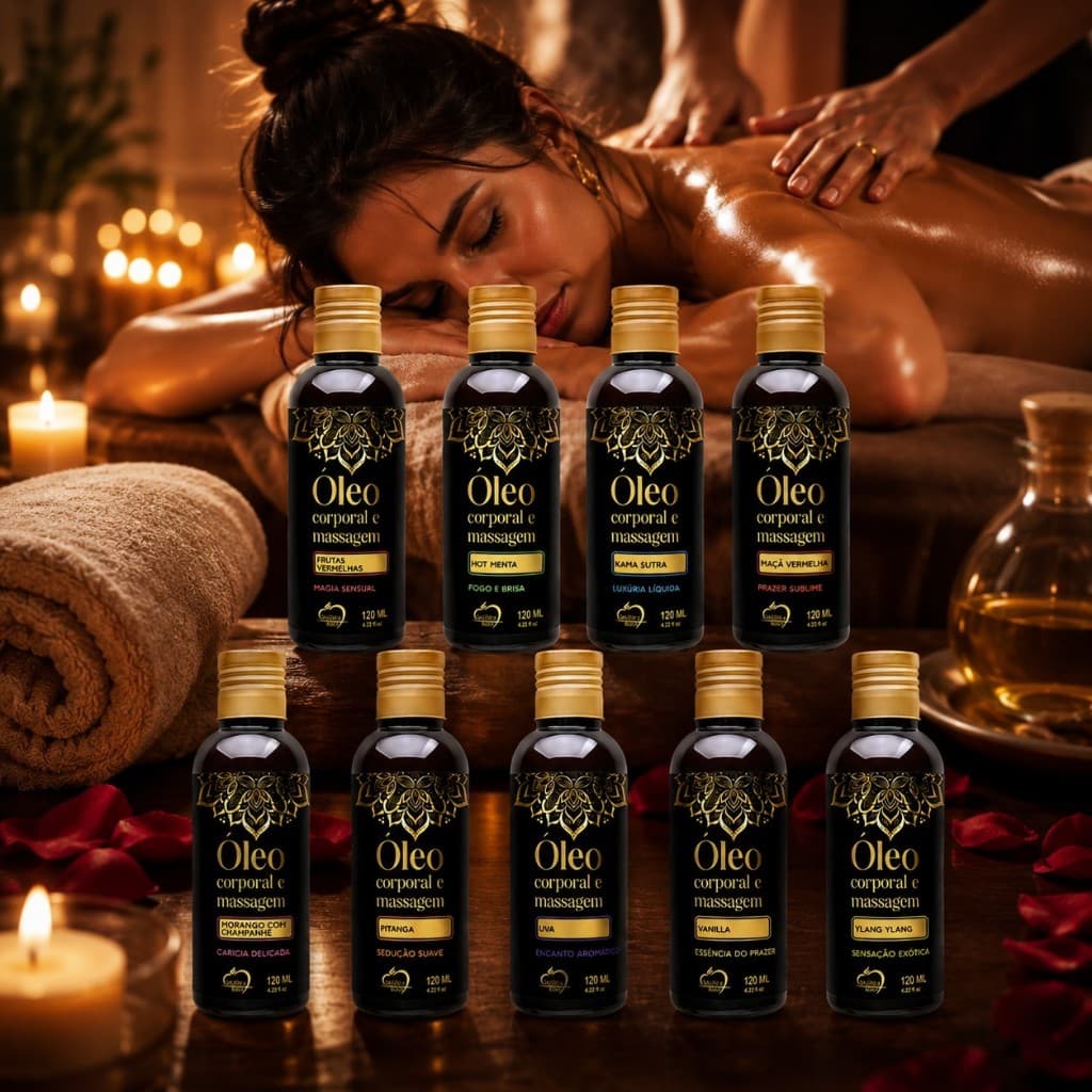 Óleo de Massagem Tântrica Sensual 120ml Corporal Para Casal Pós Banho Hidratante Sex Shop