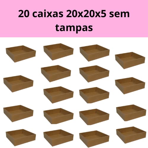 20 caixas 20x20x5 em MDF sem as tampas só as caixas 20x20caixa 20 unidades