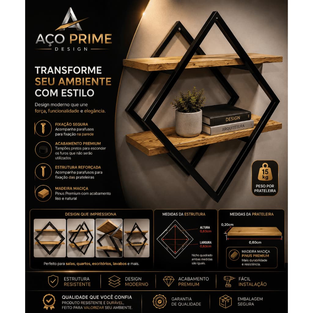 PRATELEIRA DIAMANTE INDUSTRIAL