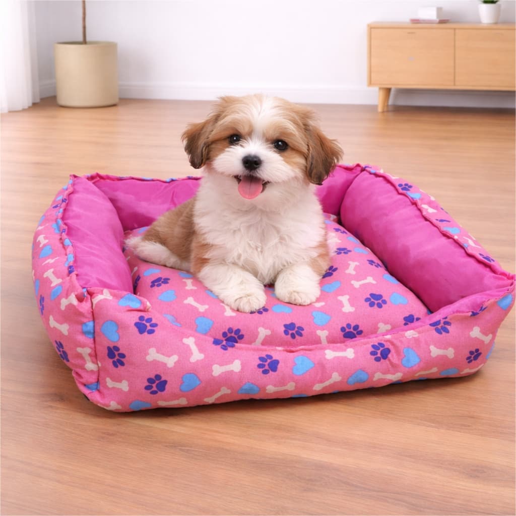 Cama Pet Luxo Quadrada Macho/Fêmea Lavável c/ Zíper Bordas Acolchoadas e Removíveis