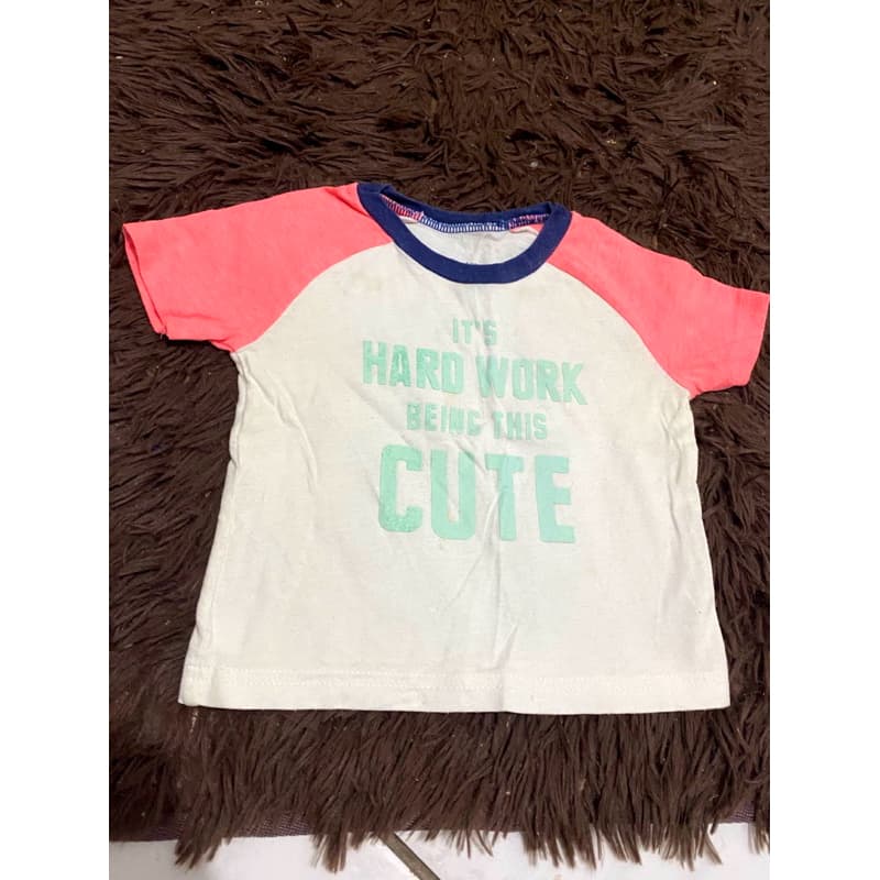 Camiseta infantil masculina branca e rosa original CARTERS tamanho 6 meses