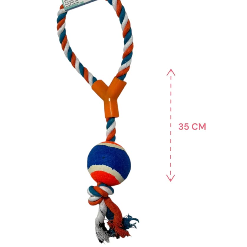 Brinquedo Pet Interativo Mordedor Corda Bolinha Resistente cores sortidas