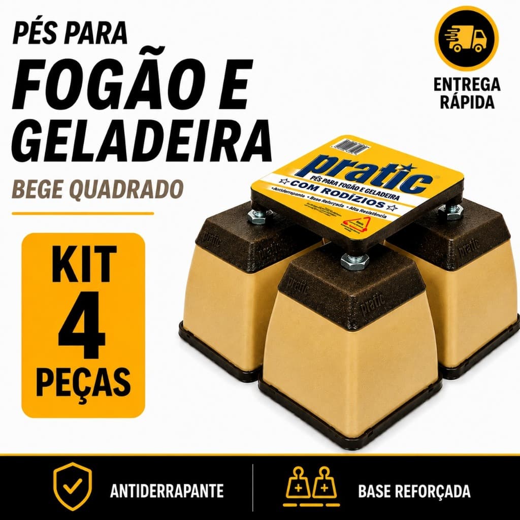PÉ NIVELADOR FOGÃO E GELADEIRA BEGE QUADRADO