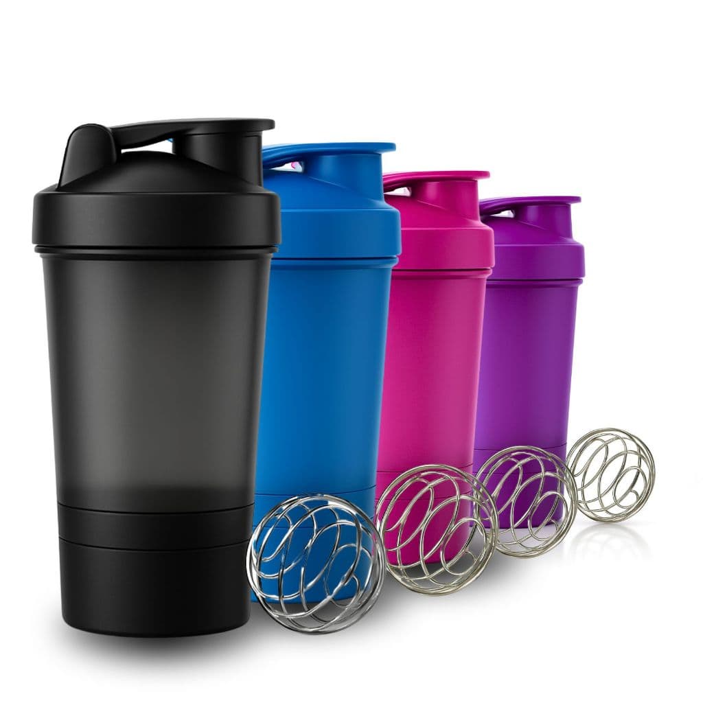 Coqueteleira Shaker 500ml com 3 compartimentos Esfera misturadora Peneirinha varias cores