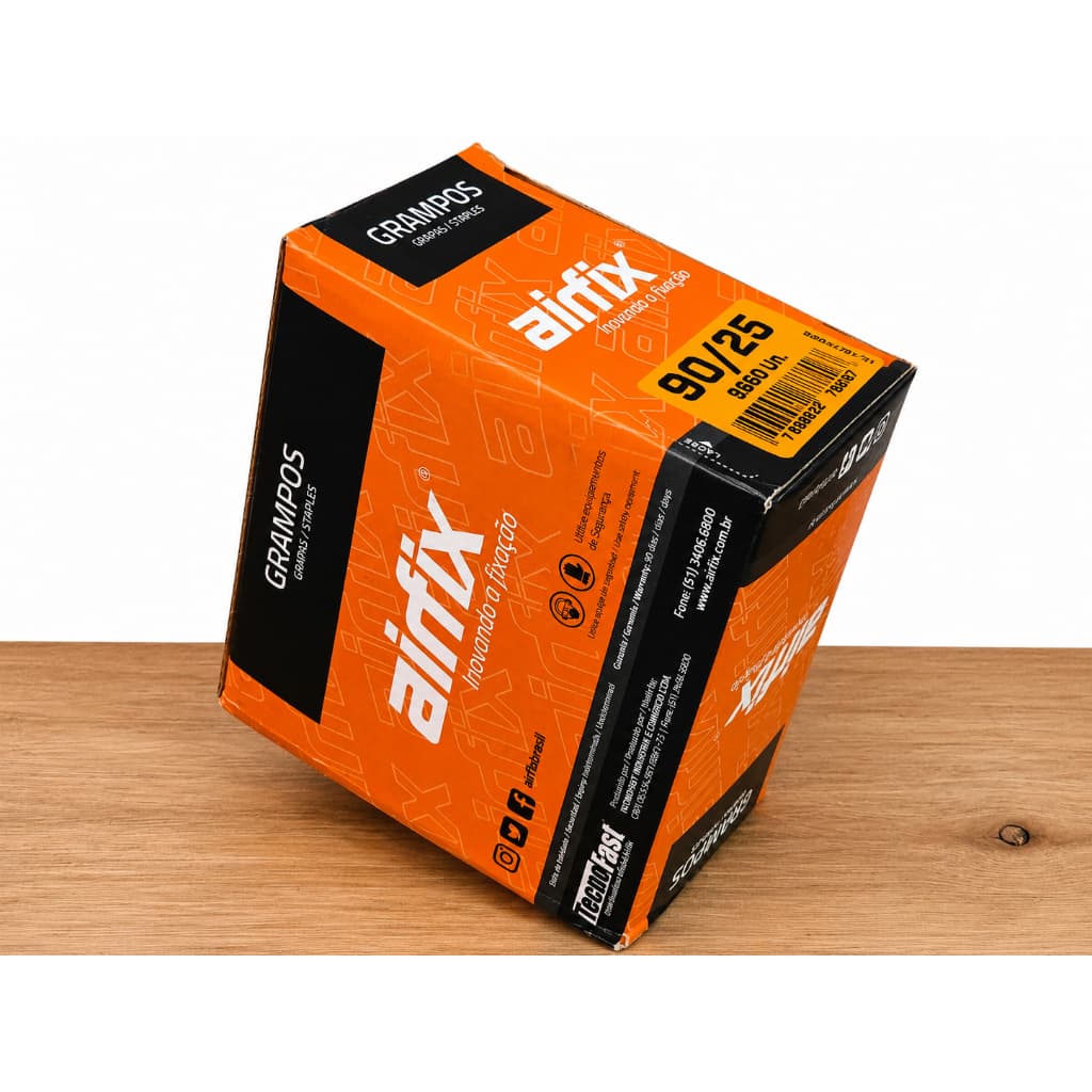 Grampo Pneumático Airfix 90/25 Galvanizado para Grampeador Caixa com 9660 Unidades