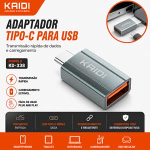 Adaptador USB Macho Para USB Tipo C Fêmea OTG Carregamento E Transferência De Dados Alta Velocidade