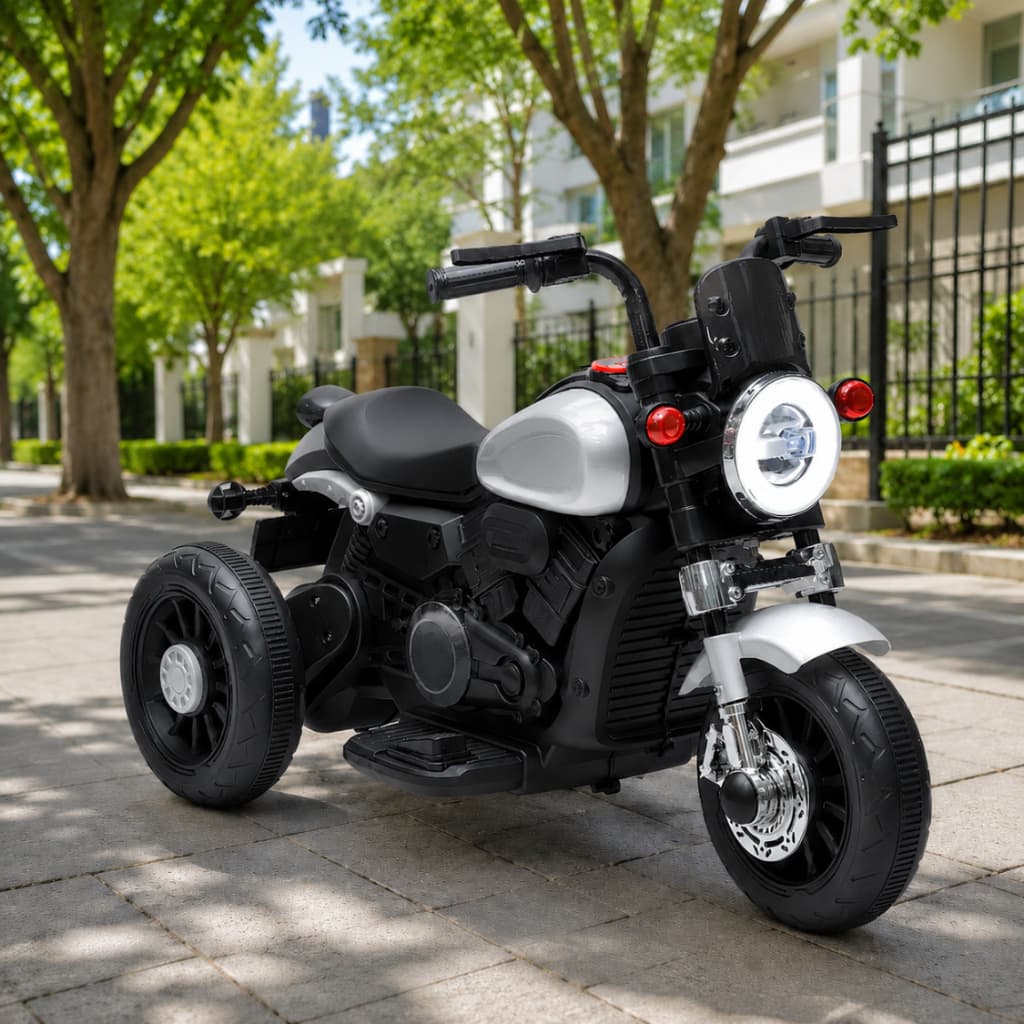 Mini Moto Eletrica Infantil 6v Zippy Toys Mini Harley Recarregável Rodas de Apoio Luzes e Pedal