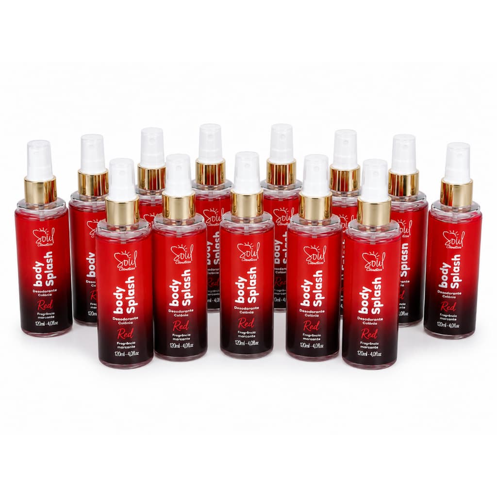 Body Splash Soul Cosméticos Red – Kit com 12 Unidades | 120ml Cada