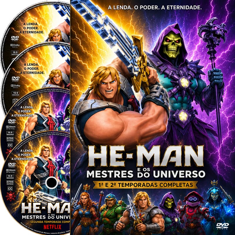 DVD - Série Mestres do Universo He-Man Animação Primeira e Segunda temporadas Completas
