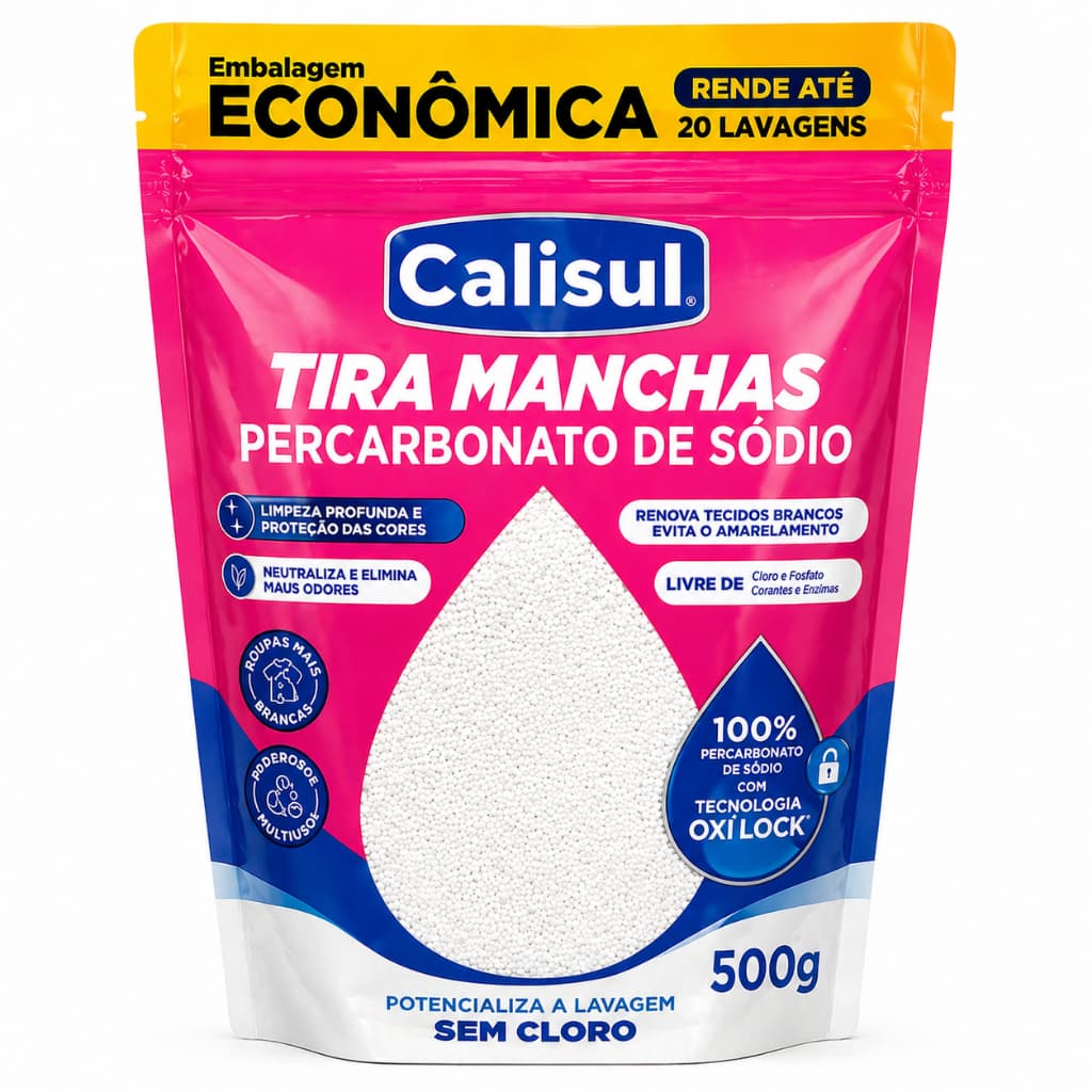 Percarbonato de Sódio 100% Puro Limpeza Em Geral Tira Manchas Roupa Coloridas Brancas