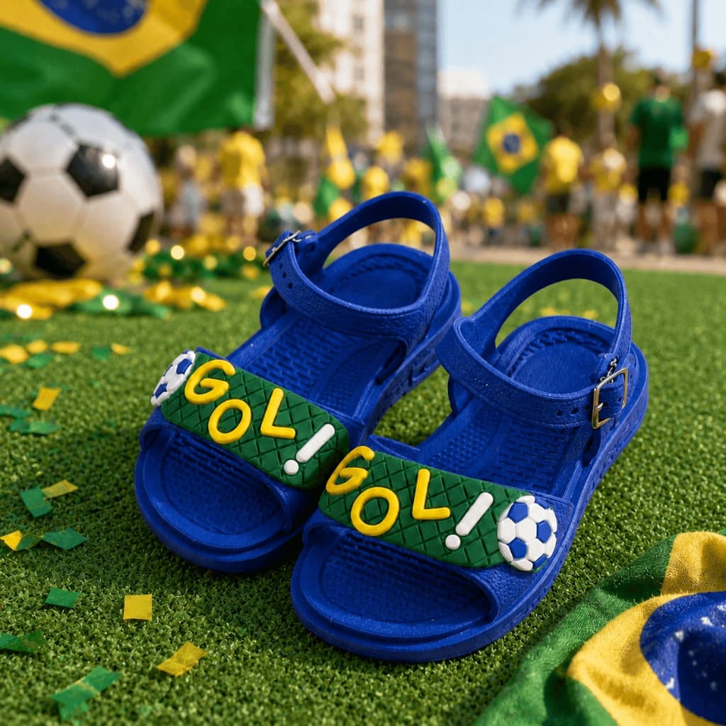 Sandália Brasil Infantil Menino Confortável Papete Escolar Voltas as Aulas Macia