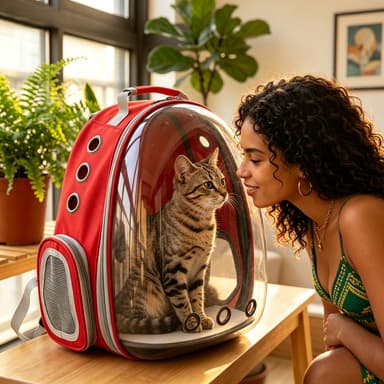Mochila Bolsa Pet Astronauta Visão Panorâmica Cápsula Espacial Transparente Respirável Gato Ou Cachorro para Viagem e Pa