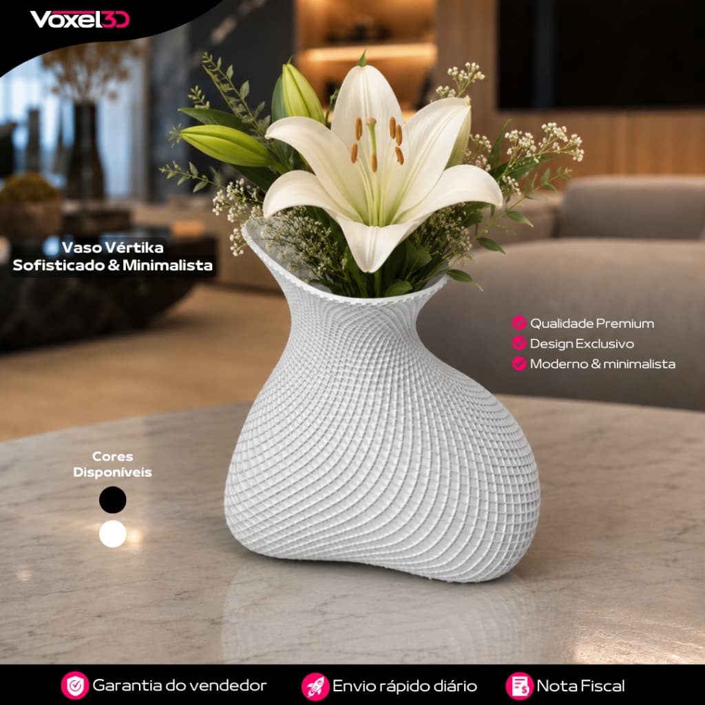 Vaso Vértika Luxo Decorativo Sofisticado Minimalista Moderno Elegante para Sala Quarto e Escritório Envio Rápido