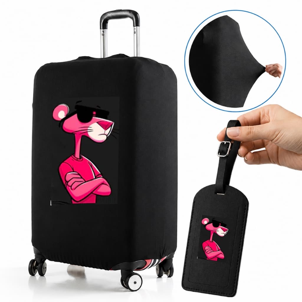 Capa De Mala 8 a 23KG P-M-G Personalizada Pantera Rosa Protetor Bagagem Para Viagem Protetora Grande