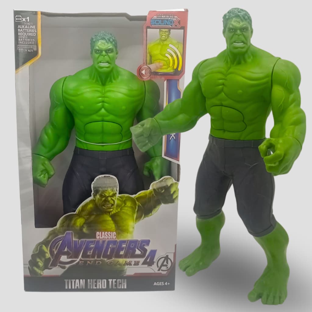 Boneco De Brinquedo Hulk Super-herói Vingadores 30cm Com Som Articulado