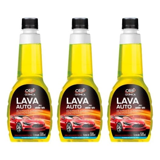 Lava Autos - Shampoo Lava Carro 500 ml Orbi Quimica  3 UNIDADES