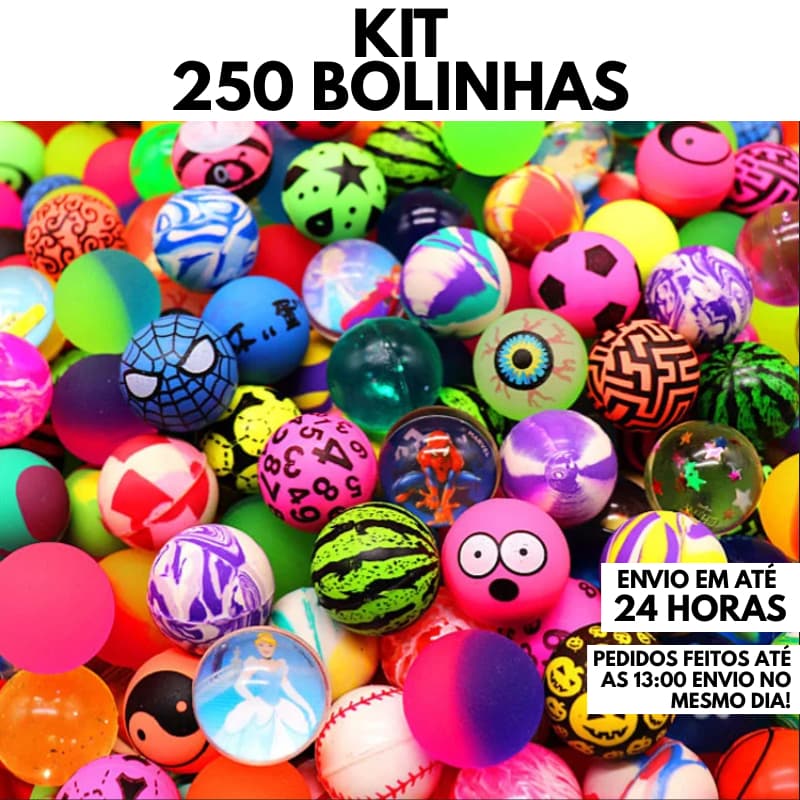 Kit 250 Bolinhas 27mm Pula Pula Multicoloridas Festa Brinquedo Infantil