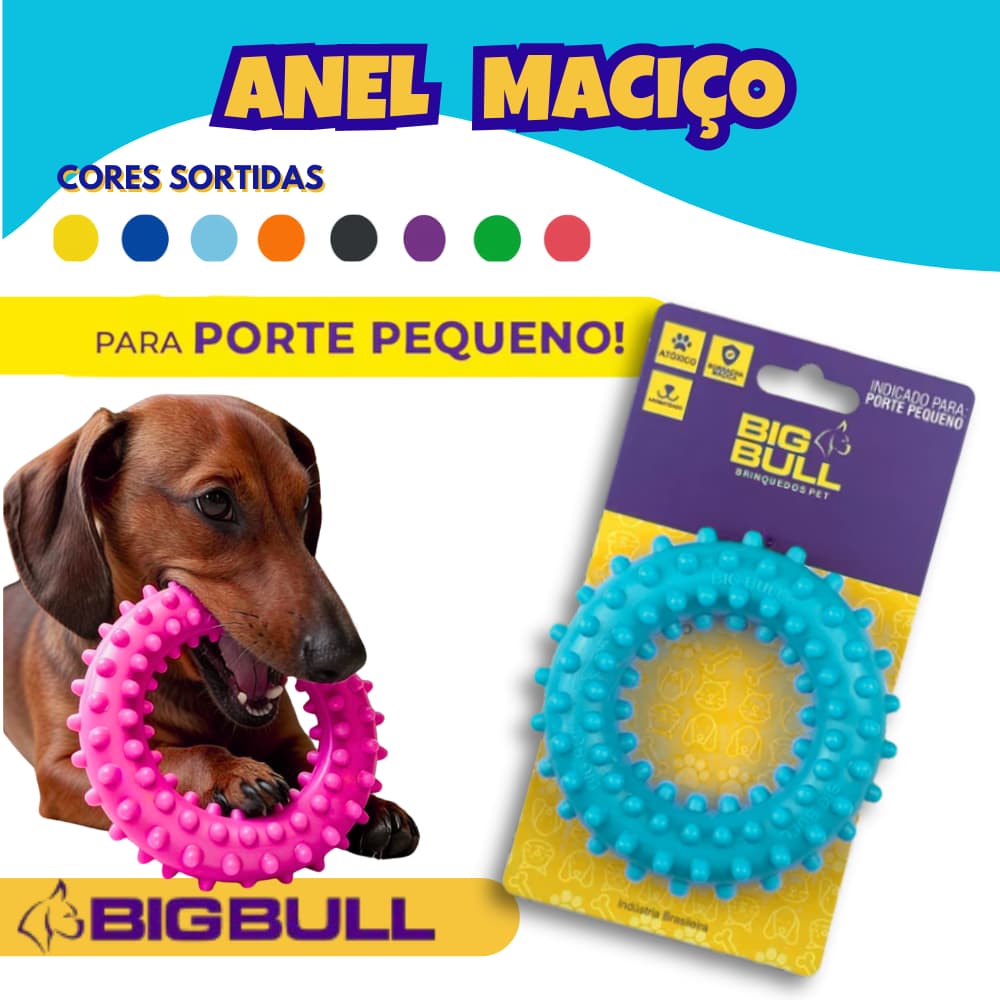 Brinquedo Mordedor Para Cachorros Porte Pequeno Resistente Big Bull Cor Sortida