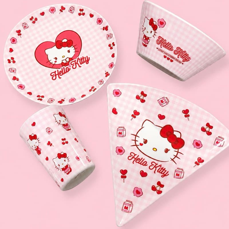 Prato,Bowl e Copo Hello Kitty-Item original/licenciado