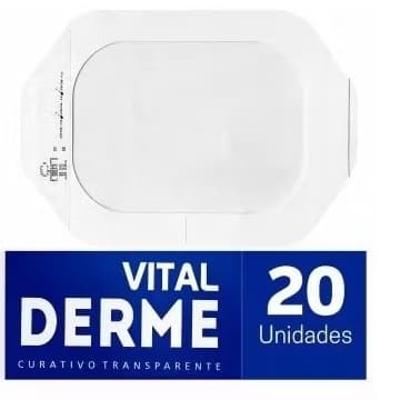 Curativo Filme Transparente Estéril Vital Derm 10cmx12cm ou 6x7cm- Impermeável e Hipoalergênico