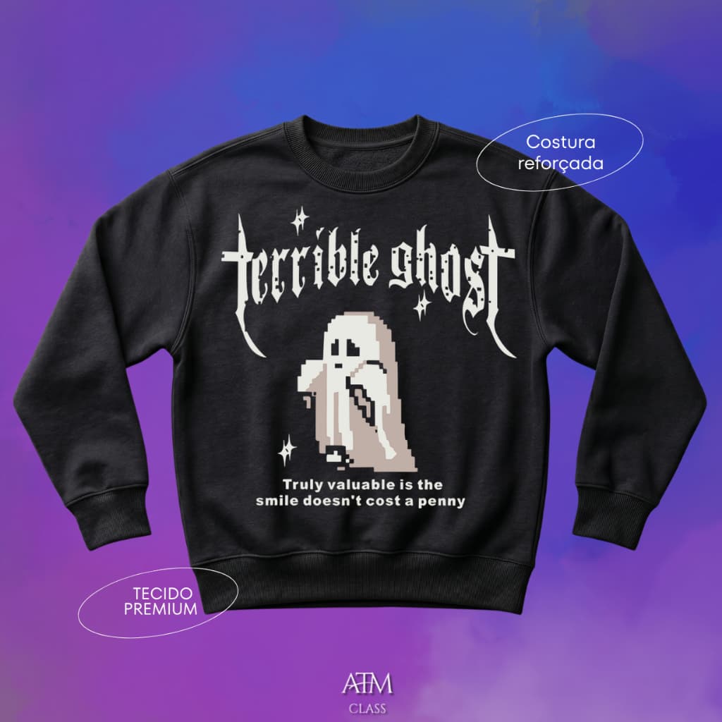Moletom Casual fantasma terrible ghost tecido premium envio Rapido