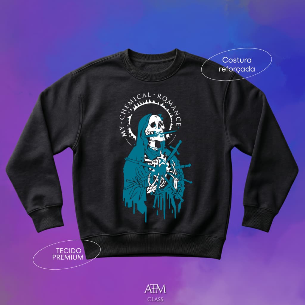 Moletom Casual santa banda de rock My Chemical Romance tecido premium envio Rapido