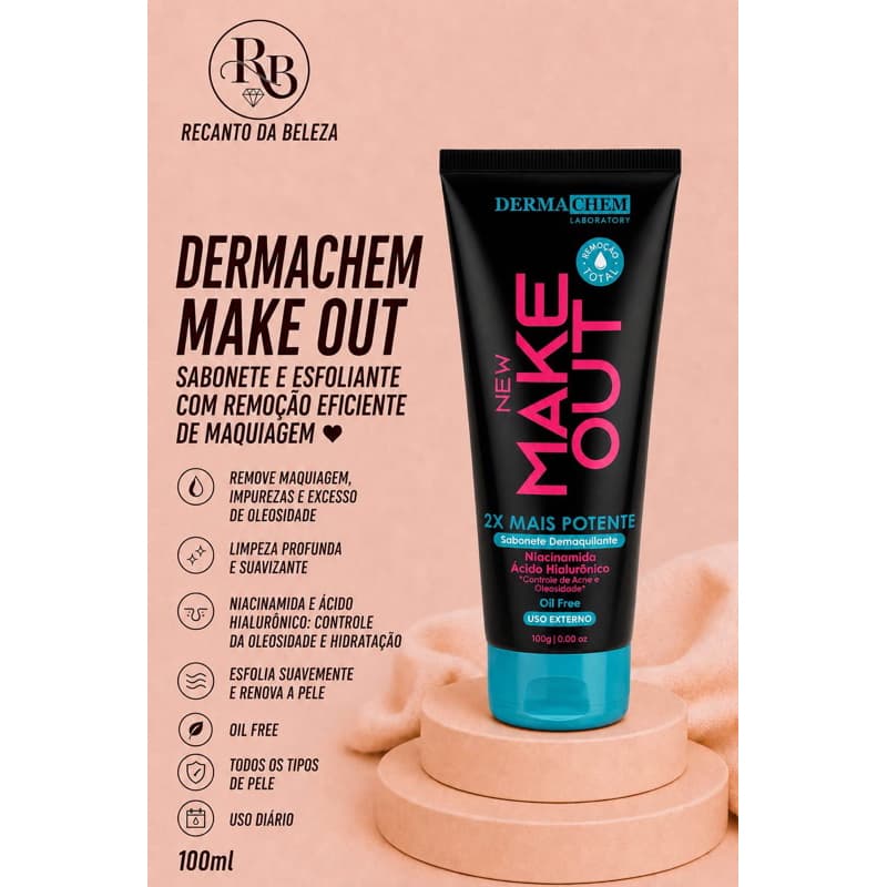 Sabonete e Esfoliante Dermachem com Remoção Eficiente de Maquiagem 100ml