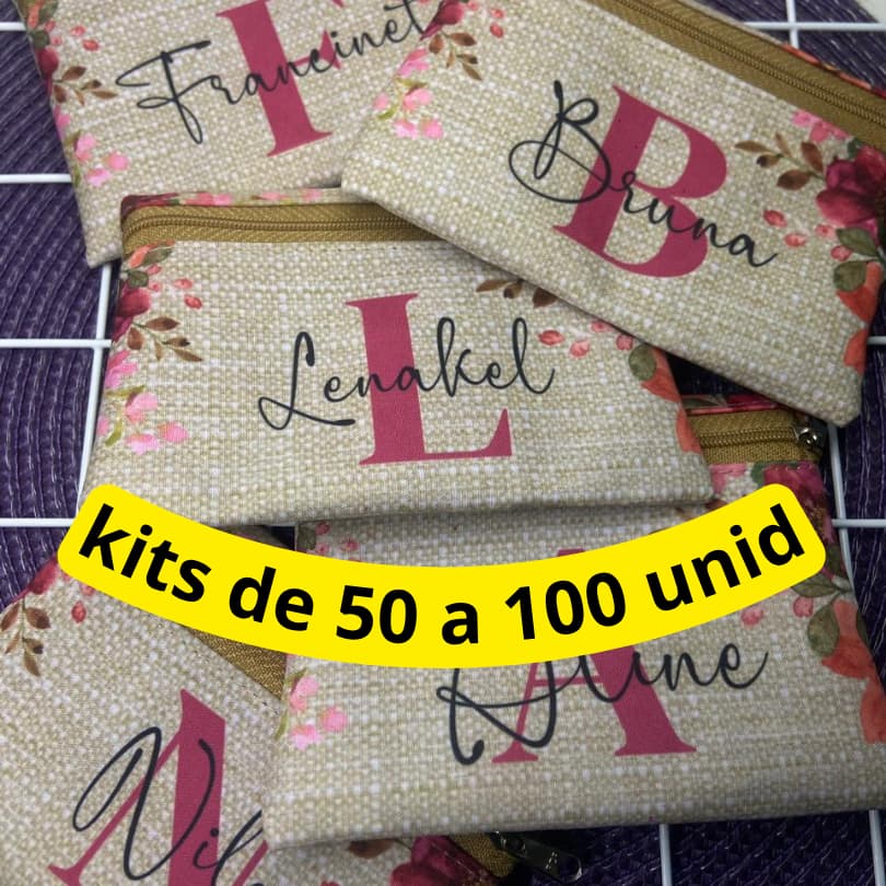 50 a 100 unid mini necessaire personalizada lembrança