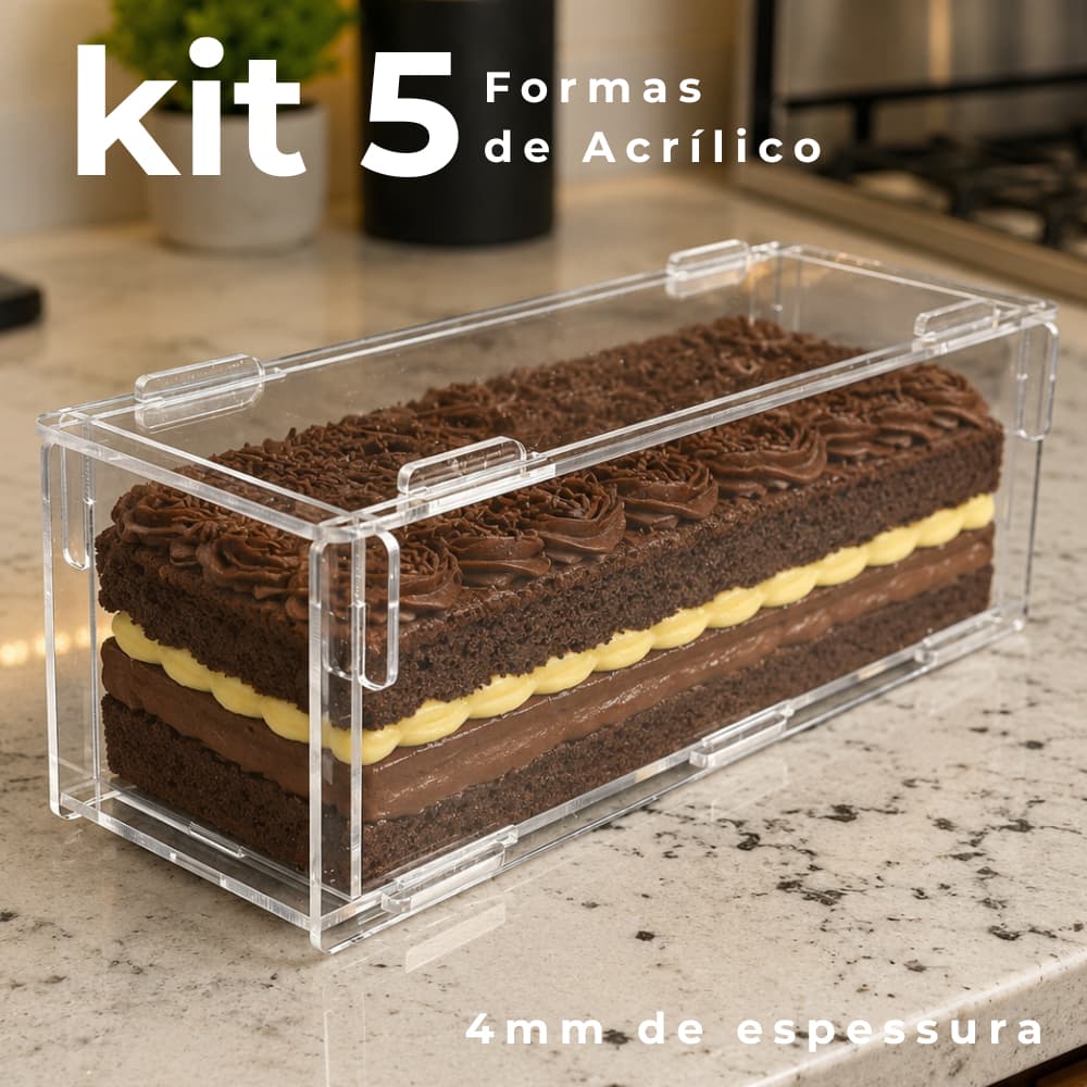 KIT 5 Und Forma de Acrílico 4mm Festival Fatias 30x10x10