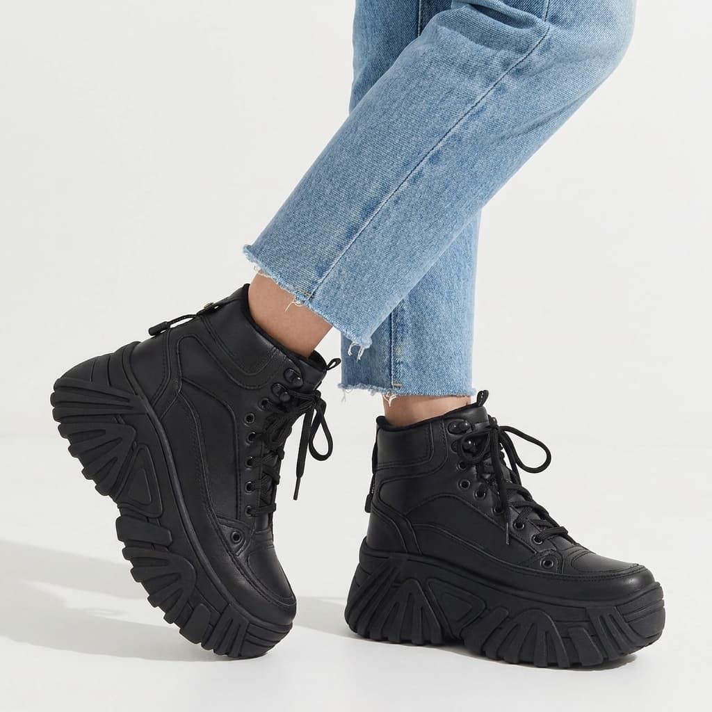 Tênis Boot Chunky Feminino Plataforma Sneaker Solado Búfalo Tratorado Tendência Moda
