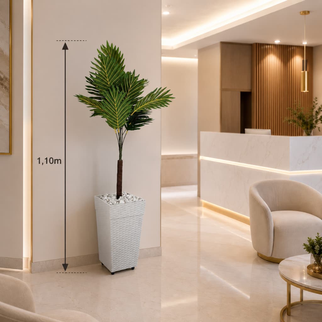 Planta Artificial  Palmeira Grande Decoração Casa Escritorio Com Vaso e Tronco