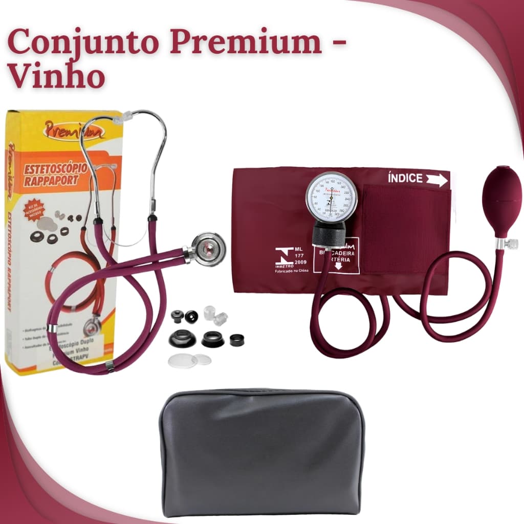 Conjunto Aparelho de Pressão + Esteto Rappaport Colorido
