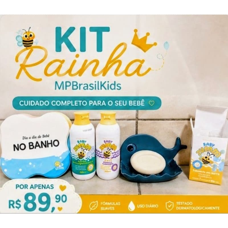 Mimo Infantil Premium - kit chá bebe (revelação) sabonetes líquido descongestionante e em barra, shampoo e condicionador